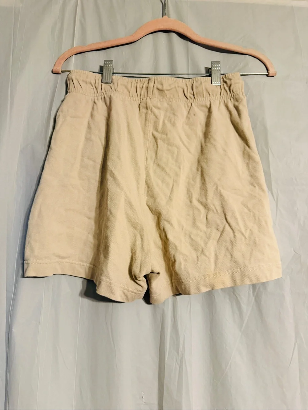 Nike Women’s XS Beige Cream Sweat Shorts Drawstring Embroidered Swoosh